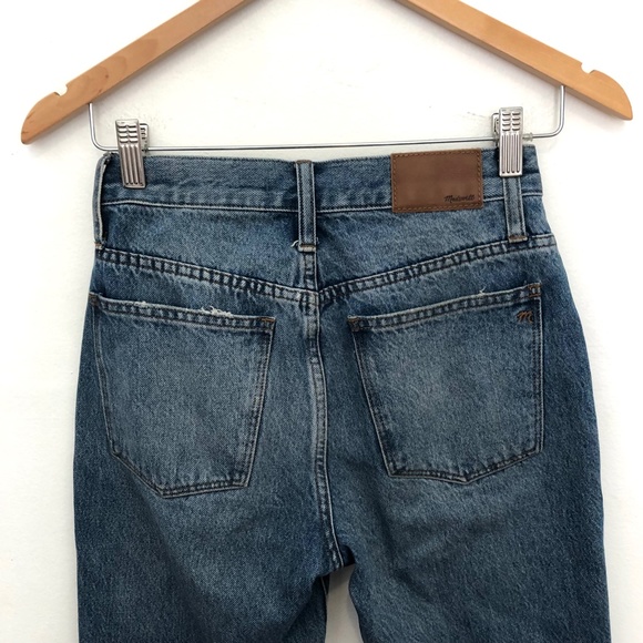 Madewell Classic Straight High Waisted Distressed Light Wash Jeans - Picture 8 of 8